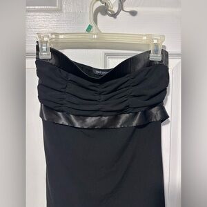Y2K Eclipse Black Strapless Tie Back shirt size small